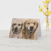 Carte Portraits d'animaux - Laboratoire Jaune et Retriev (Fleur jaune)