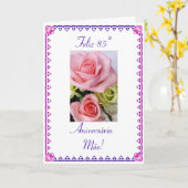 Carte Portugais : 85 parabens d'Anos ! Anniversaire de (Fleur jaune)