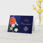 Carte Portugais : Anniversaire/Aniversario (Fleur jaune)