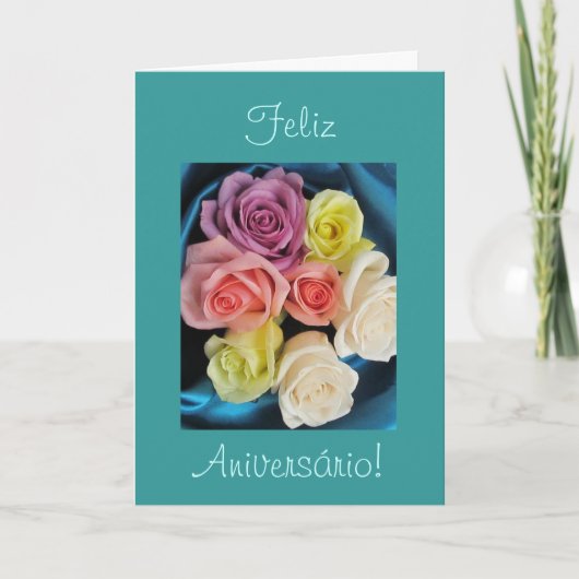 Carte Portugais : Anniversaire de parabens d'Aniversario (Devant)