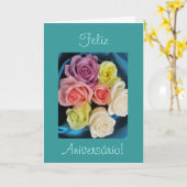 Carte Portugais : Anniversaire de parabens d'Aniversario (Fleur jaune)