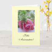 Carte Portugais : Anniversaire Rosa : Feliz Aniversário (Fleur jaune)