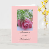 Carte Portugais : Anniversaire/Rosa : Parabéns ! (Fleur jaune)