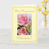 Carte Portugais : Fleurs d'anniversaire (Fleur jaune)