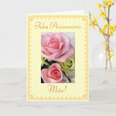 Carte Portugais : Fleurs d'anniversaire (Fleur jaune)