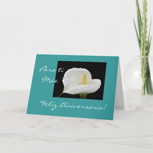 Carte Portugais : L'anniversaire de la maman (Devant)