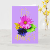 Carte Portugais : Menina-anniversaire d'uma de Para de (Fleur jaune)