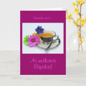 Carte Portugais : Obtenez bien-Comme des melhoras ! (Fleur jaune)