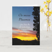 Carte Portugais : Pesames/sympathie (Fleur jaune)