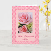Carte Portugais : roses d'anniversaire de maman (Fleur jaune)