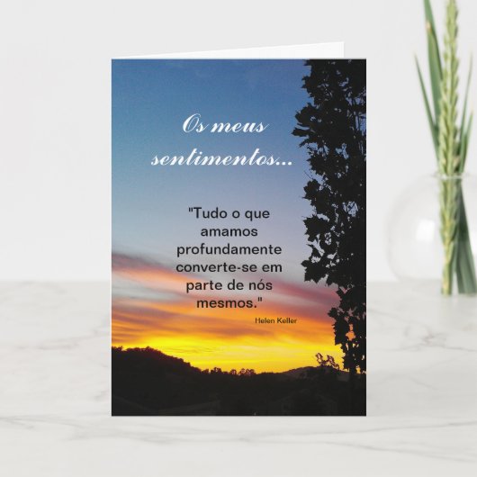 Carte Portugais : sentimentos/sympathie Pêsames (Devant)
