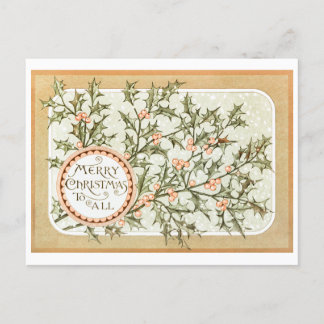 Carte Pos de voeux vintage Retro Noël