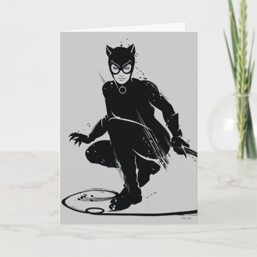 Carte Pose à pinceau en encre Catwoman (Devant)