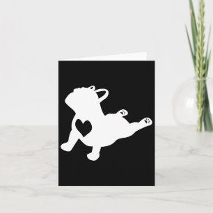 Carte Pose de yoga Bulldog avec cœur d'amour cadeau fran