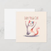 Carte Pose de Yoga Chat - Lady Yoga Chat (Devant / Derrière)