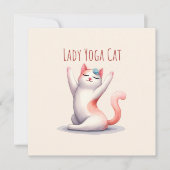 Carte Pose de Yoga Chat - Lady Yoga Chat (Devant)