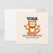 Carte Pose de Yoga de chat - Drôle Yoga (Devant / Derrière)