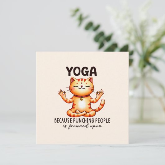 Carte Pose de Yoga de chat - Drôle Yoga (Debout devant)