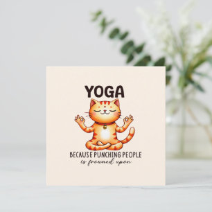 Carte Pose de Yoga de chat - Drôle Yoga