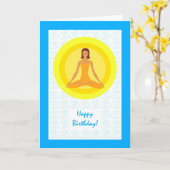 Carte Pose de Yoga, Prenez le temps de respirer, Anniver (Fleur jaune)