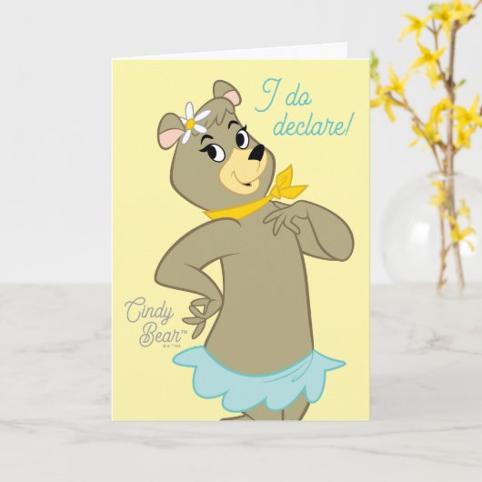 Carte Pose Joueuse de Cindy Bear (Fleur jaune)