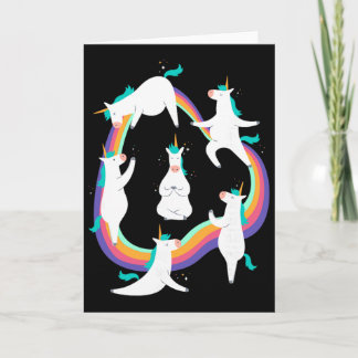 Carte Poses de salutation au soleil de yoga licorne arc-