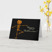Carte Position de ballet de départ Halloween Squelette (Fleur jaune)
