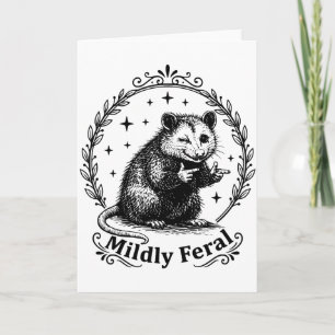 Carte Possum drôle humour d'introverti sauvageon foresti