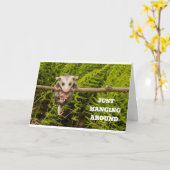 CARTE POSSUM HUMOUR POUR "VOTRE" ANNIVERSAIRE (Fleur jaune)