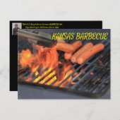 CARTE POST Kansas BARBECUE. (Devant / Derrière)