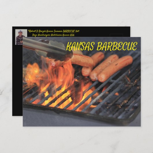 CARTE POST Kansas BARBECUE. (Devant / Derrière)