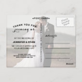 CARTE POST MERCI MARIAGE MODERNE (Dos)