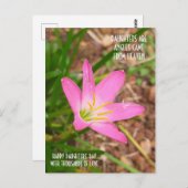 CARTE POST POUR LA JOURNÉE DES FILLES (Devant / Derrière)