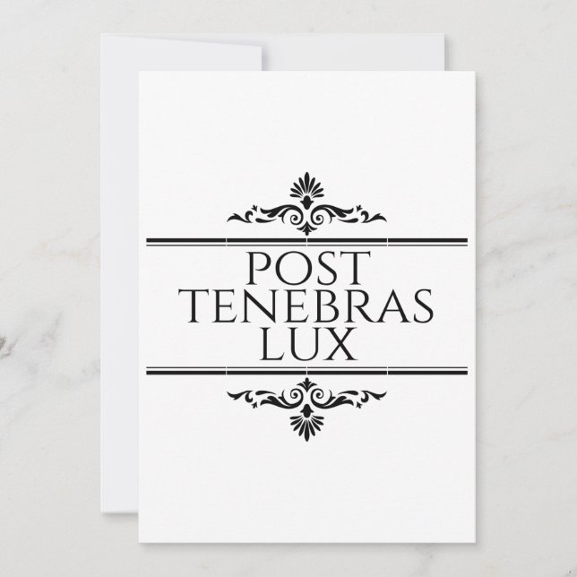 Carte Post Tenebras Lux (Devant)