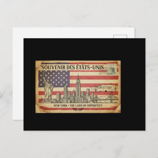 carte postal des Etats-Unis (Devant / Derrière)