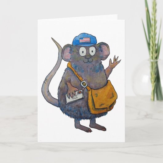 Carte Postal Post Mail Carrier Postman Thank You Mouse (Devant)