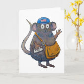 Carte Postal Post Mail Carrier Postman Thank You Mouse (Fleur jaune)