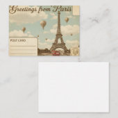 CARTE POSTALE (Devant / Derrière)