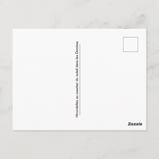 Carte postale (Dos)
