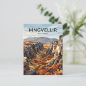 Carte Postale Þingvellir Islande (Debout devant)