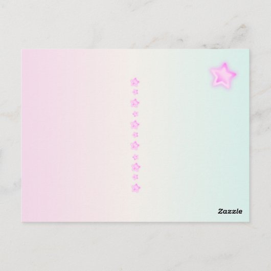 CARTE POSTALE かわいいピンクのゆるふわユニコーン♡ (Dos)