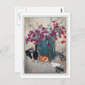 Carte Postale ひ よ こ, Dianthus & Chicks, Hiroshi Yoshida, Coupe d (Devant / Derrière)