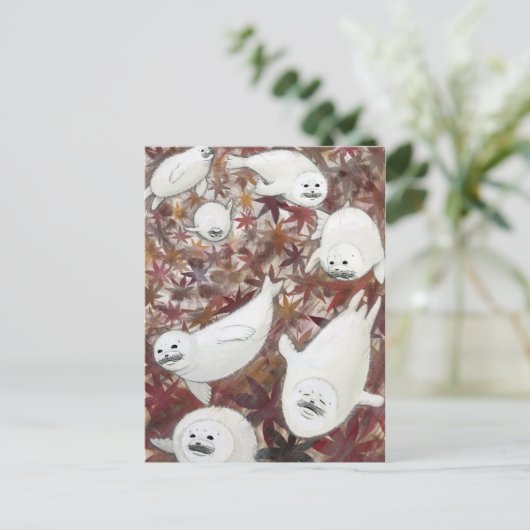 CARTE POSTALE アザラシ四季シリーズ 秋 (Debout devant)