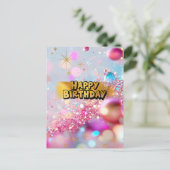CARTE POSTALE カラフルかわいいY2Kハッピーバースデー♡ (Debout devant)