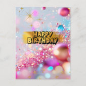 CARTE POSTALE カラフルかわいいY2Kハッピーバースデー♡ (Devant)