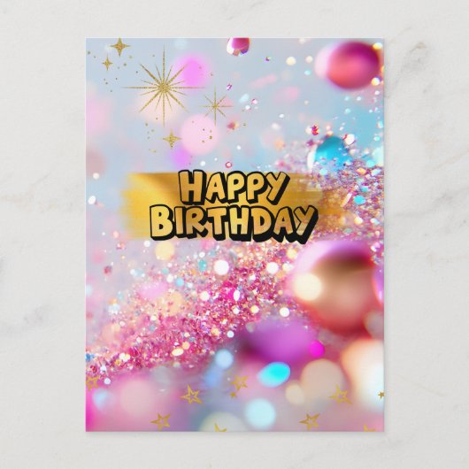 CARTE POSTALE カラフルかわいいY2Kハッピーバースデー♡ (Devant)