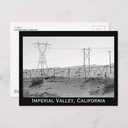 Carte Postale ¯\_(ツ)_/¯ Shrug Electricity Desert California (Devant / Derrière)