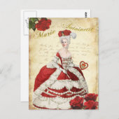 CARTE POSTALE マリーアントワネットのポストカード、ヴァレンタイン・レッドー絵葉書 (Devant / Derrière)