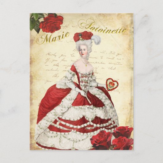 CARTE POSTALE マリーアントワネットのポストカード、ヴァレンタイン・レッドー絵葉書 (Devant)