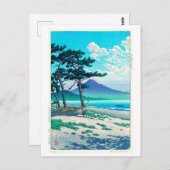 Carte Postale 三保の松原, Pine Beach at Miho, Hasui Kawase (Devant / Derrière)